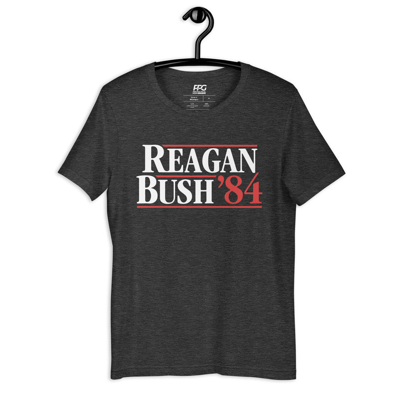 Reagan Bush '84 White Text Unisex T-shirt